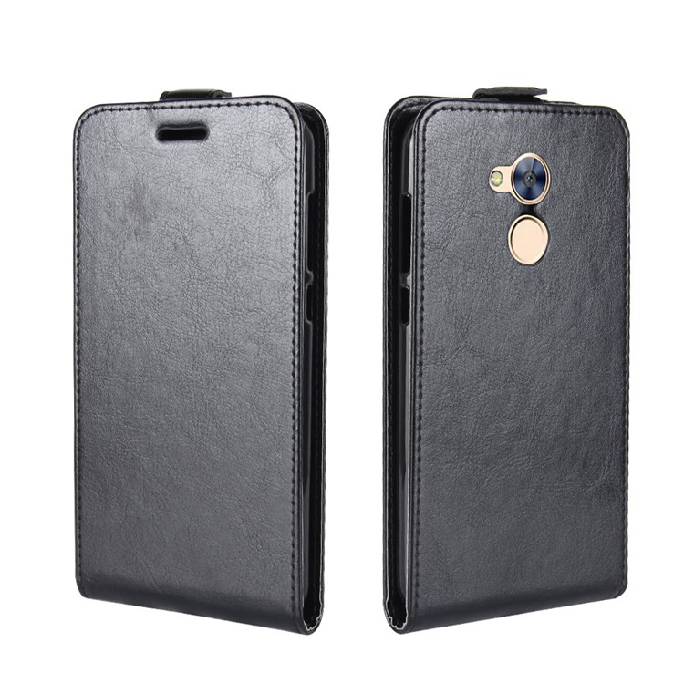 Crazy Horse Vertical Flip Leather Mobile Phone Case with Card/Photo Slot for Huawei Honor 6A/Honor 5C pro - Black-4