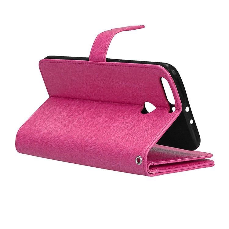 Crazy Horse Stand Wallet Leather Mobile Phone Casing for Huawei Honor 8 Pro / Honor V9 - Rose-10