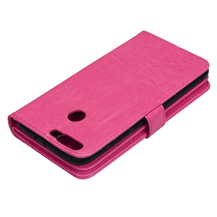 Crazy Horse Stand Wallet Leather Mobile Phone Casing for Huawei Honor 8 Pro / Honor V9 - Rose-7
