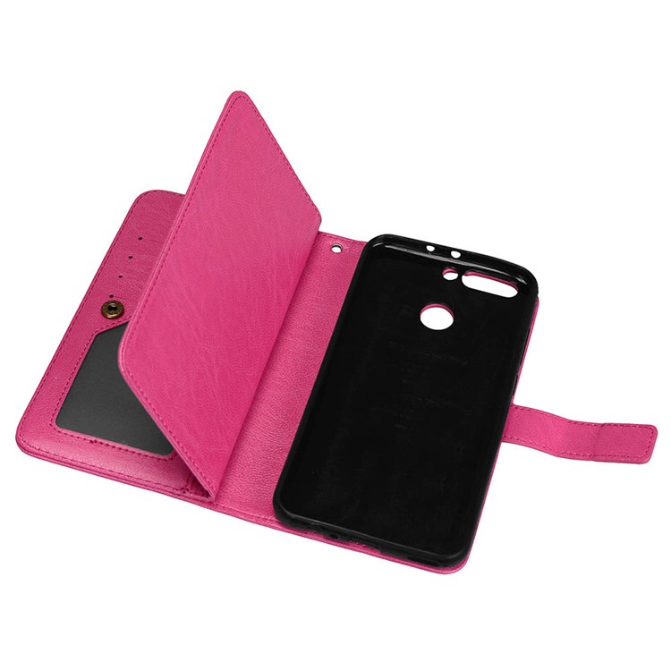 Crazy Horse Stand Wallet Leather Mobile Phone Casing for Huawei Honor 8 Pro / Honor V9 - Rose-8