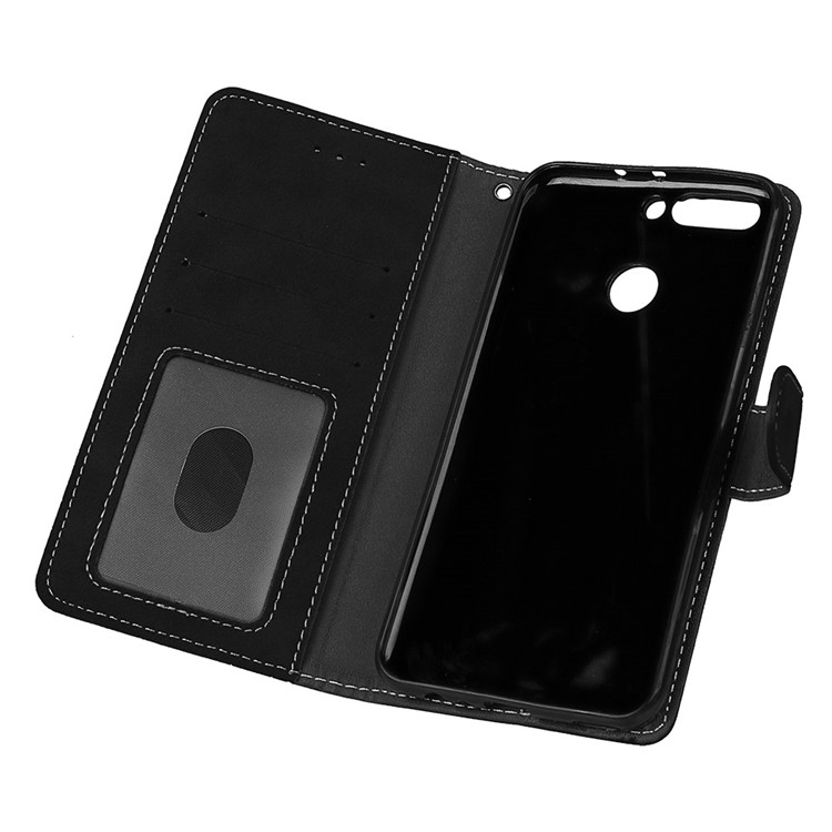 For Huawei Honor 8 Pro / Honor V9 Matte Leather Card Slots Stand Phone Case - Black-12