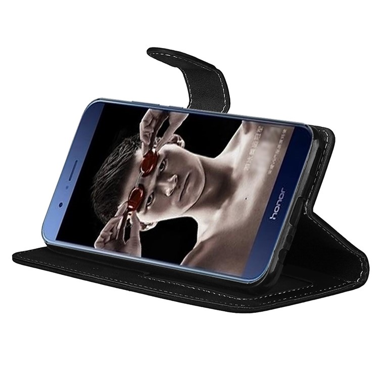 For Huawei Honor 8 Pro / Honor V9 Matte Leather Card Slots Stand Phone Case - Black-13