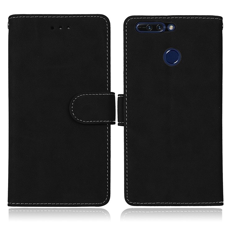 For Huawei Honor 8 Pro / Honor V9 Matte Leather Card Slots Stand Phone Case - Black-2