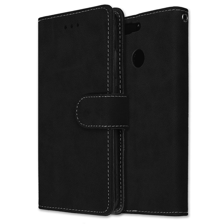 For Huawei Honor 8 Pro / Honor V9 Matte Leather Card Slots Stand Phone Case - Black-3