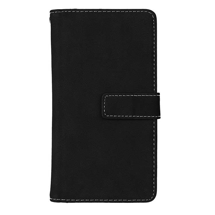 Matte Skin PU Leather Stand Wallet Phone Cover with 9 Card Slots for Huawei P10 Lite - Black-3