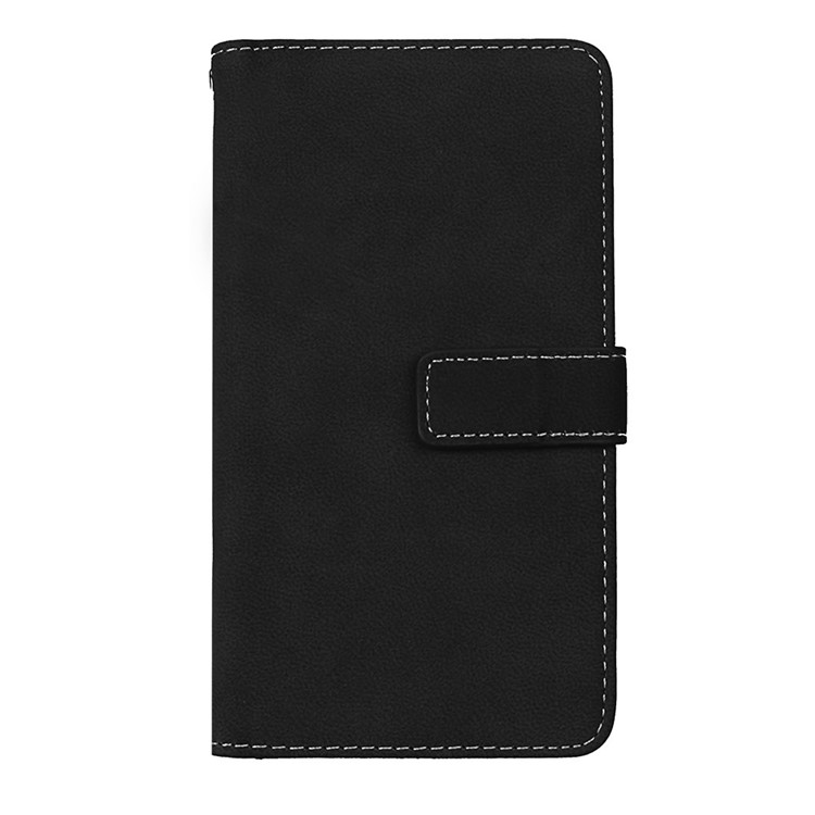 Para Huawei P8 Lite(2017) / Honor 8 Lite Cartera de cuero Matte Stand Case Shell con 9 titulares de tarjeta - Negro-3