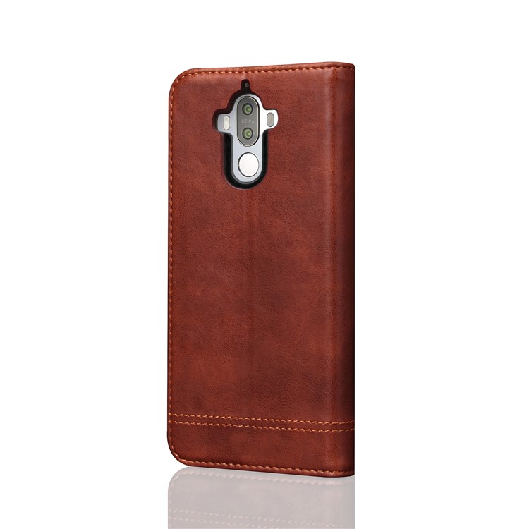 Vintage Crazy Horse Stand Leather Wallet Mobile Cover for Huawei Mate 9 - Brown-2