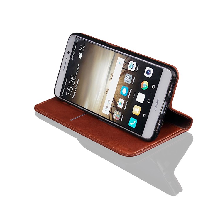Vintage Crazy Horse Stand Leather Wallet Mobile Cover for Huawei Mate 9 - Brown-5