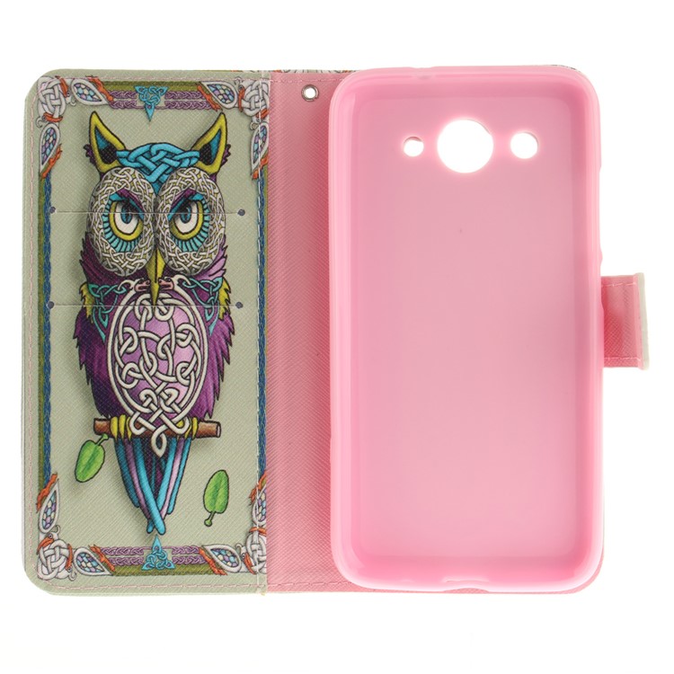 Pattern Printing Wallet Stand Leather Case with Magnet for Huawei Y3 (2017) - Owl-10