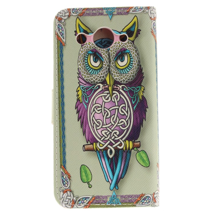 Pattern Printing Wallet Stand Leather Case with Magnet for Huawei Y3 (2017) - Owl-3
