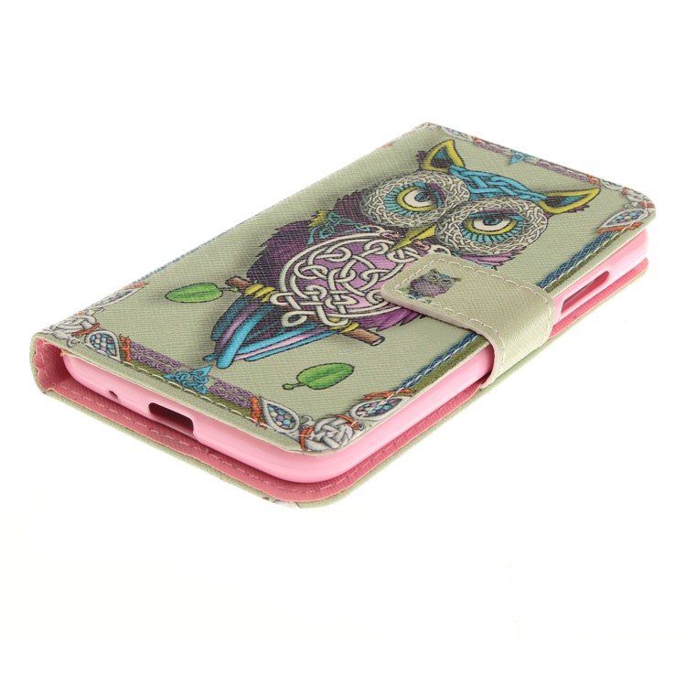 Pattern Printing Wallet Stand Leather Case with Magnet for Huawei Y3 (2017) - Owl-4