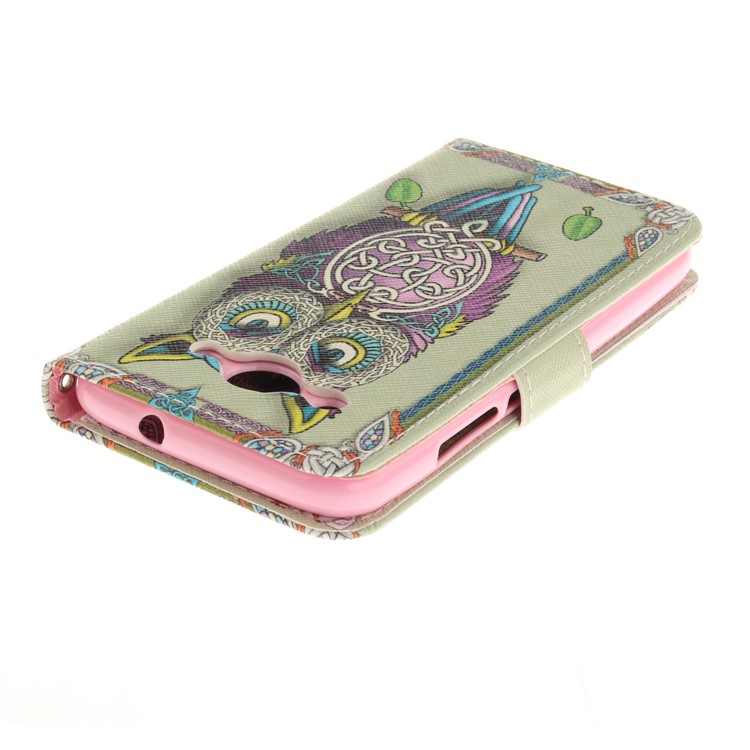 Pattern Printing Wallet Stand Leather Case with Magnet for Huawei Y3 (2017) - Owl-5