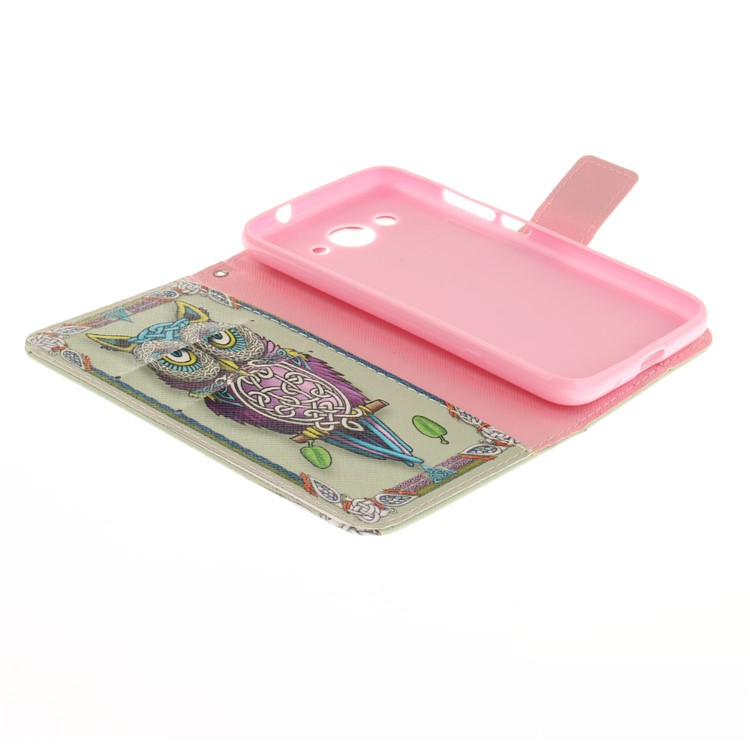 Pattern Printing Wallet Stand Leather Case with Magnet for Huawei Y3 (2017) - Owl-8