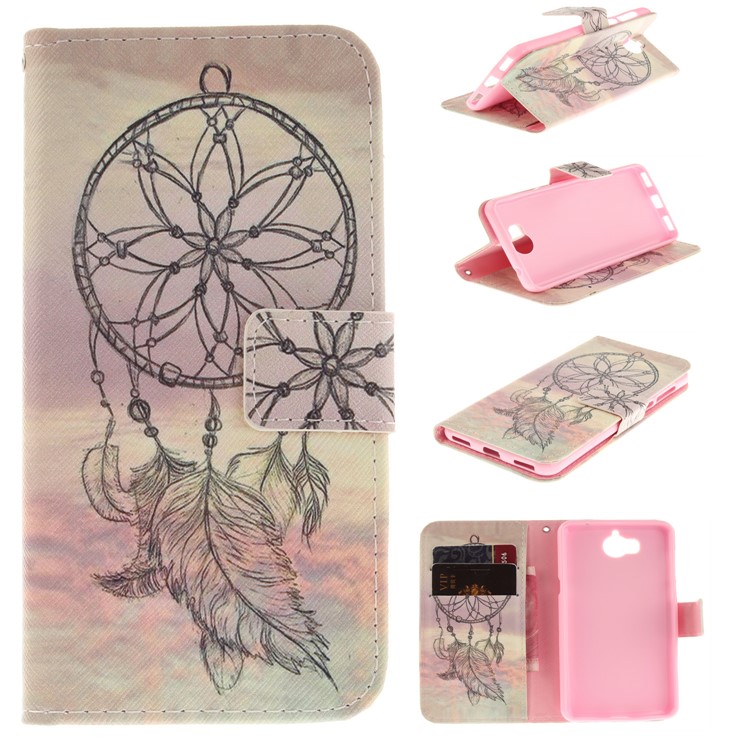 Patterned PU Leather Cover with Wallet Slots for Huawei Y5 (2017) - Dream Catcher-1