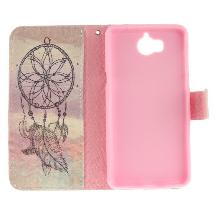 Patterned PU Leather Cover with Wallet Slots for Huawei Y5 (2017) - Dream Catcher-10