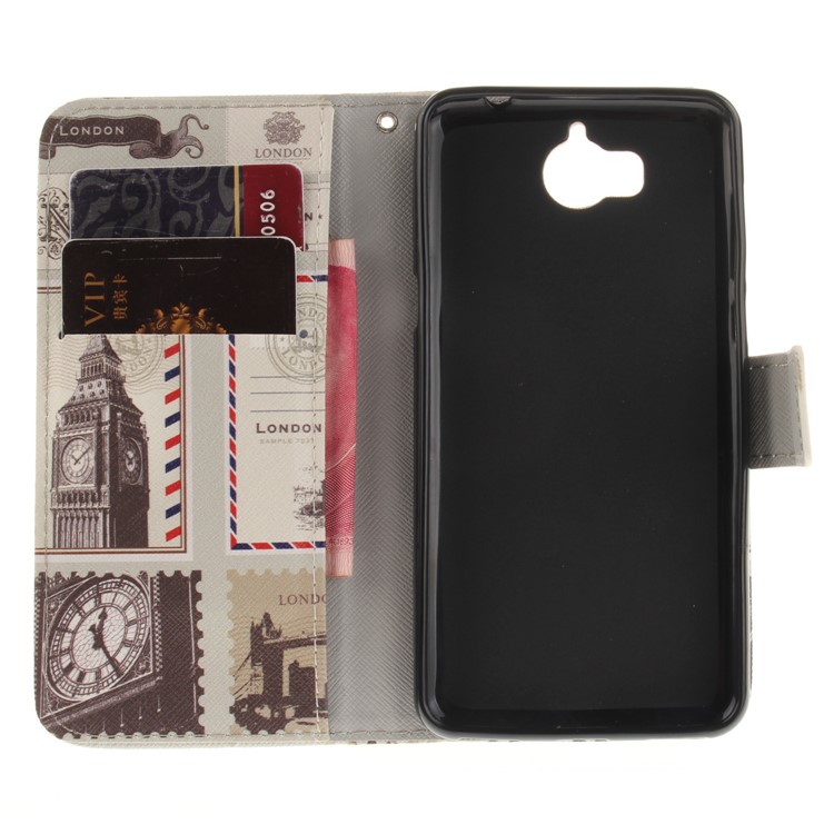 Printing Pattern Wallet Leather Flip Stand Shell for Huawei Y5 (2017) / Y6 (2017) - London Elements-9