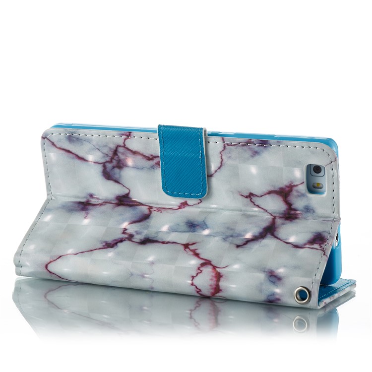 3D Effect Marble Pattern PU Leather Wallet Stand Phone Cover for Huawei P8 Lite (2017) / Honor 8 Lite - Red-2