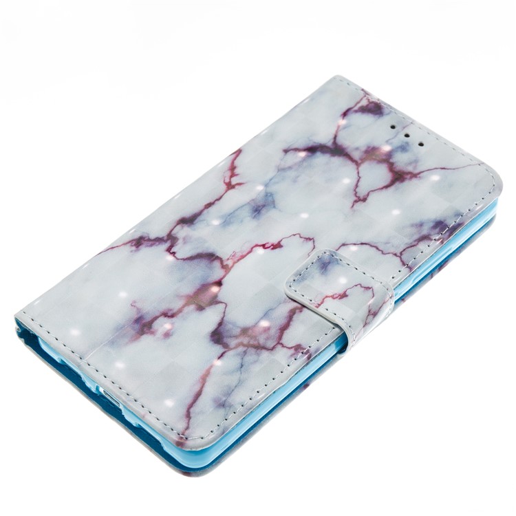3D Effect Marble Pattern PU Leather Wallet Stand Phone Cover for Huawei P8 Lite (2017) / Honor 8 Lite - Red-4