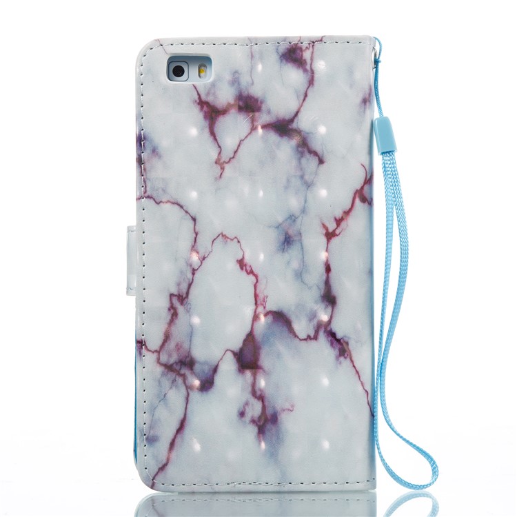 3D Effect Marble Pattern PU Leather Wallet Stand Phone Cover for Huawei P8 Lite (2017) / Honor 8 Lite - Red-7