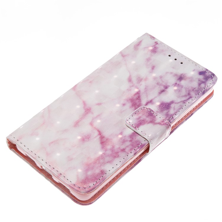 For Huawei P8 Lite (2017) / Honor 8 Lite 3D Effect Marble Pattern Leather Wallet Cover - Rose-4