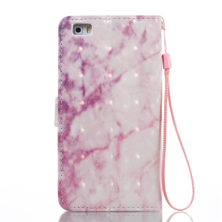 For Huawei P8 Lite (2017) / Honor 8 Lite 3D Effect Marble Pattern Leather Wallet Cover - Rose-7