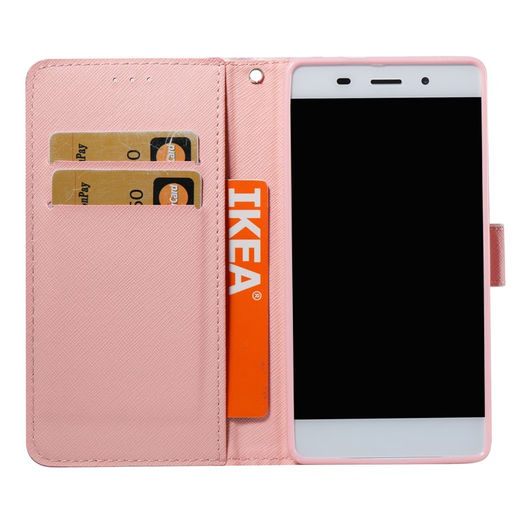 For Huawei P8 Lite (2017) / Honor 8 Lite 3D Effect Marble Pattern Leather Wallet Cover - Rose-8