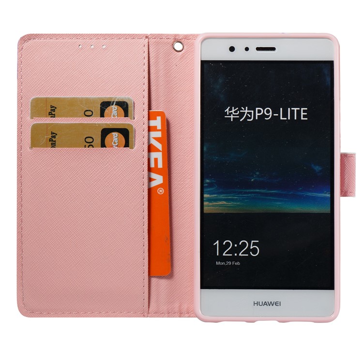 Marble Pattern Wallet Leather Stand Case for Huawei P9 Lite/Huawei G9 Lite - Rose-8