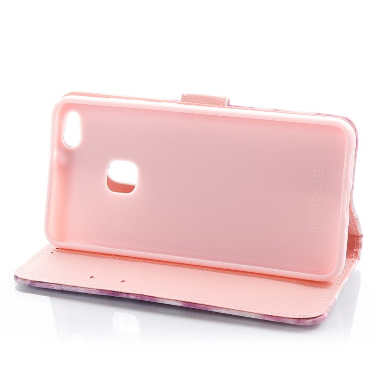 Marble Pattern Wallet Leather Stand Phone Case for Huawei P10 Lite - Rose-3