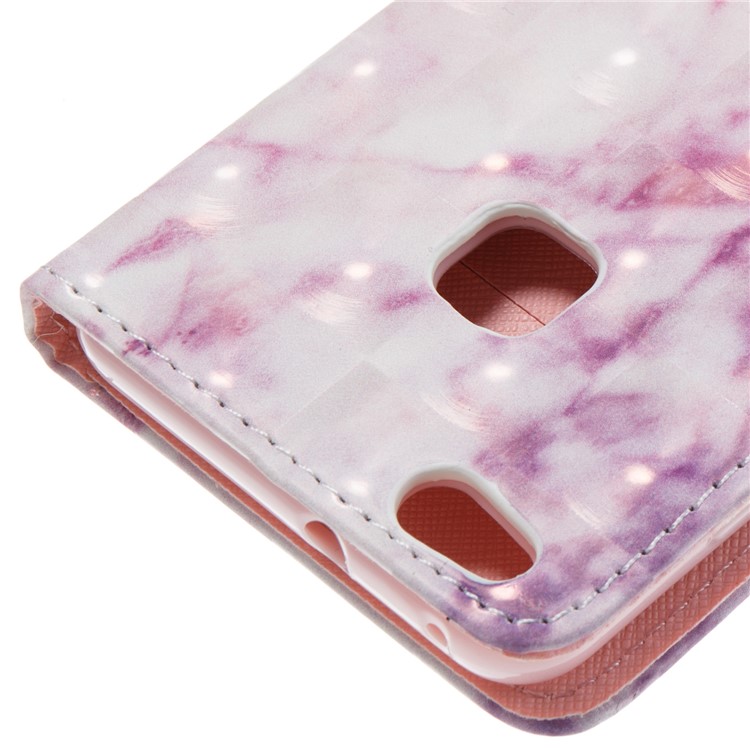 Marble Pattern Wallet Leather Stand Phone Case for Huawei P10 Lite - Rose-5