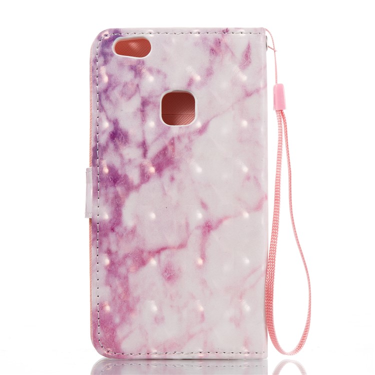 Marble Pattern Wallet Leather Stand Phone Case for Huawei P10 Lite - Rose-7