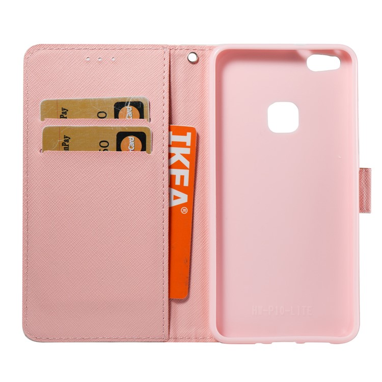 Marble Pattern Wallet Leather Stand Phone Case for Huawei P10 Lite - Rose-8