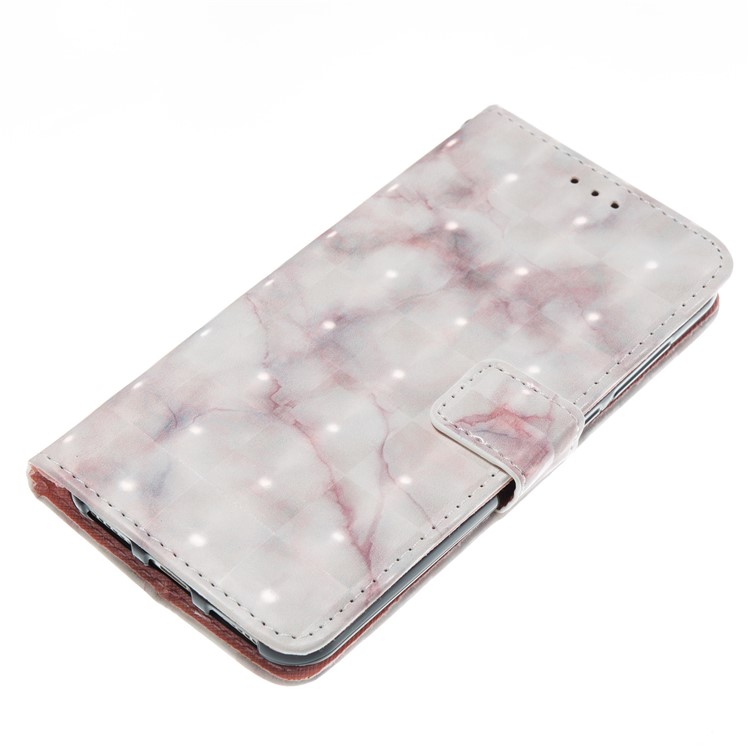 Marble Pattern 3D Effect PU Leather Wallet Case with Stand for Huawei Honor 6A - Pink-4