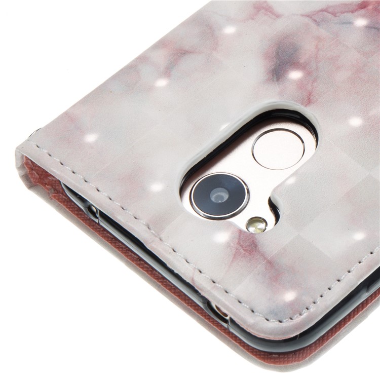 Marble Pattern 3D Effect PU Leather Wallet Case with Stand for Huawei Honor 6A - Pink-5