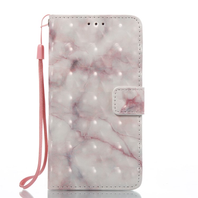 Marble Pattern 3D Effect PU Leather Wallet Case with Stand for Huawei Honor 6A - Pink-6