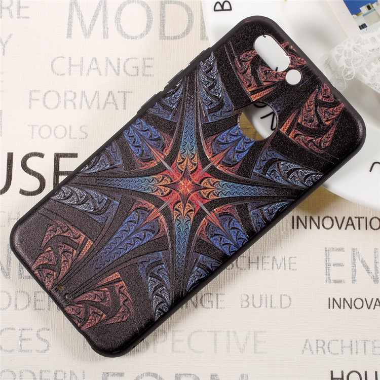 Soft Embossed Pattern Printing TPU Protective Case for Huawei Nova 2 - Mandala Flower-2