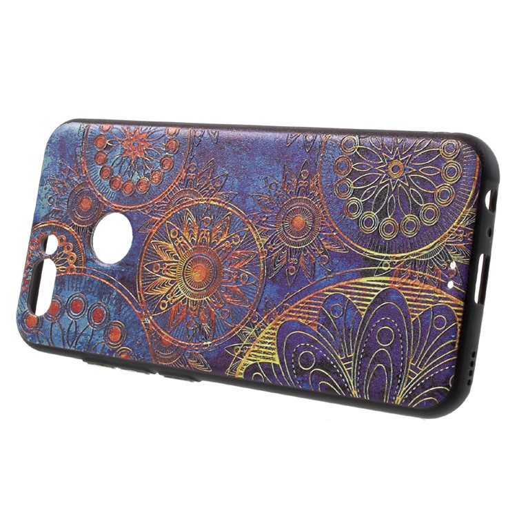 Soft Embossed Pattern Printing TPU Protective Case for Huawei Nova 2 - Mandala Flower-3