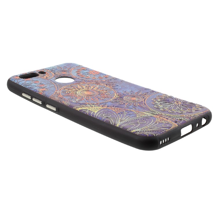 Soft Embossed Pattern Printing TPU Protective Case for Huawei Nova 2 - Mandala Flower-4