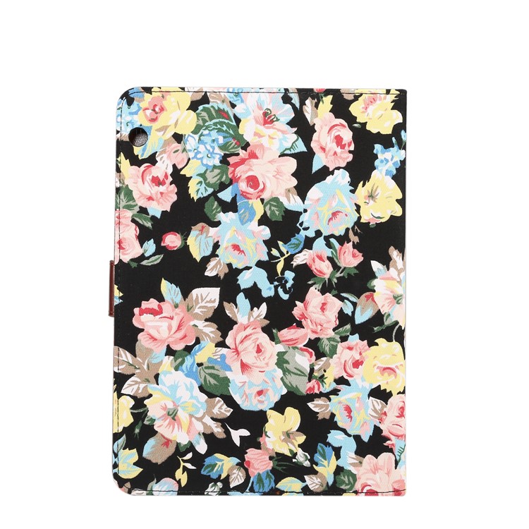 Blooming Flower Cloth Skin PU Leather Wallet Stand Case for Huawei MediaPad T3 10.0 - Black-3