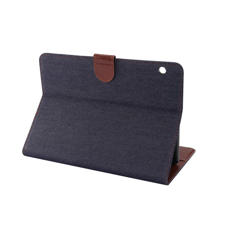 Jeans Cloth Texture Wallet Stand Tablet Case for Huawei MediaPad T3 10.0 - Dark Blue-4
