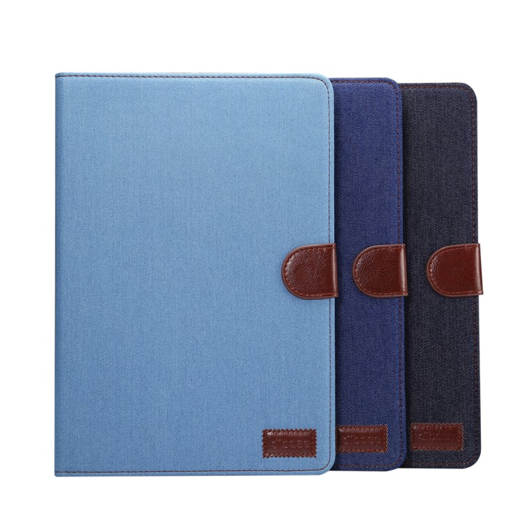 Jeans Cloth Texture Wallet Stand Tablet Case for Huawei MediaPad T3 10.0 - Dark Blue-8