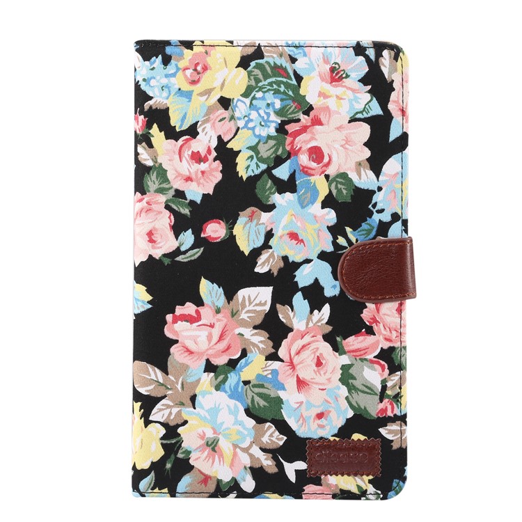 Flower Pattern Wallet Leather Case for Huawei MediaPad T3 8.0 - Black-2