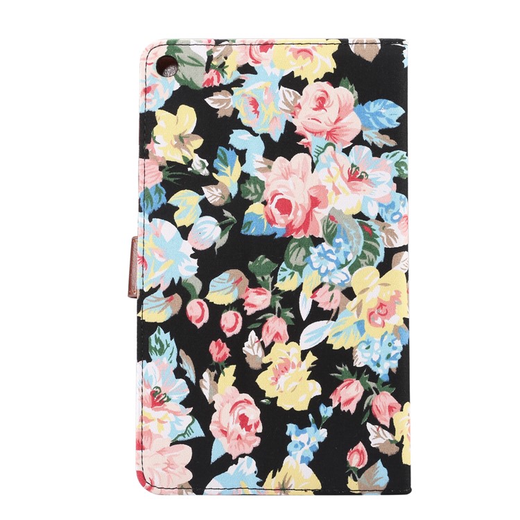 Flower Pattern Wallet Leather Case for Huawei MediaPad T3 8.0 - Black-3
