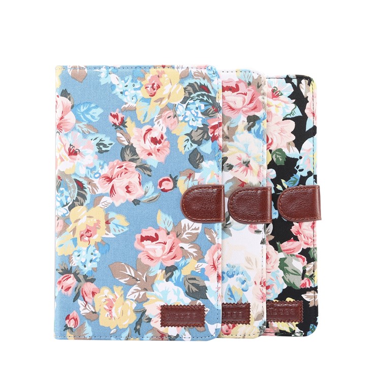 Flower Pattern Wallet Leather Case for Huawei MediaPad T3 8.0 - Black-8