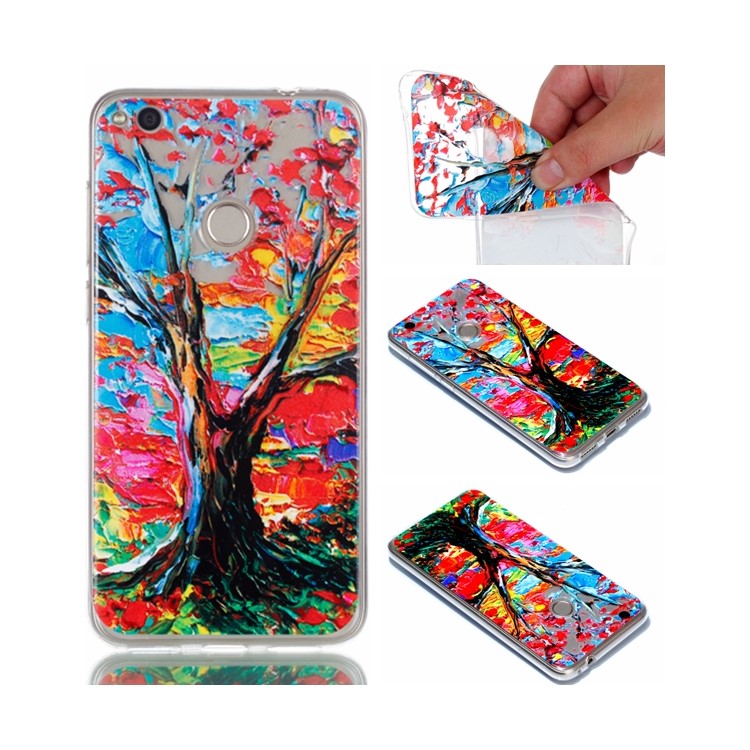 Rubberized Embossed Soft TPU Case for Huawei P8 Lite (2017) / Honor 8 Lite - Tree Trunk-1