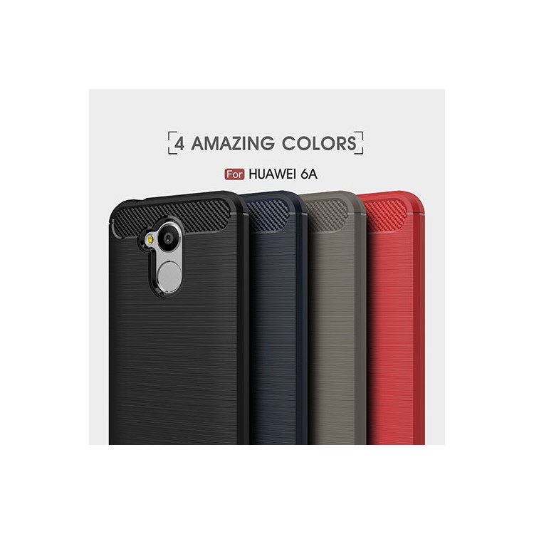 Carbon Fiber Texture Brushed TPU Back Case for Huawei Honor 6A - Black-11