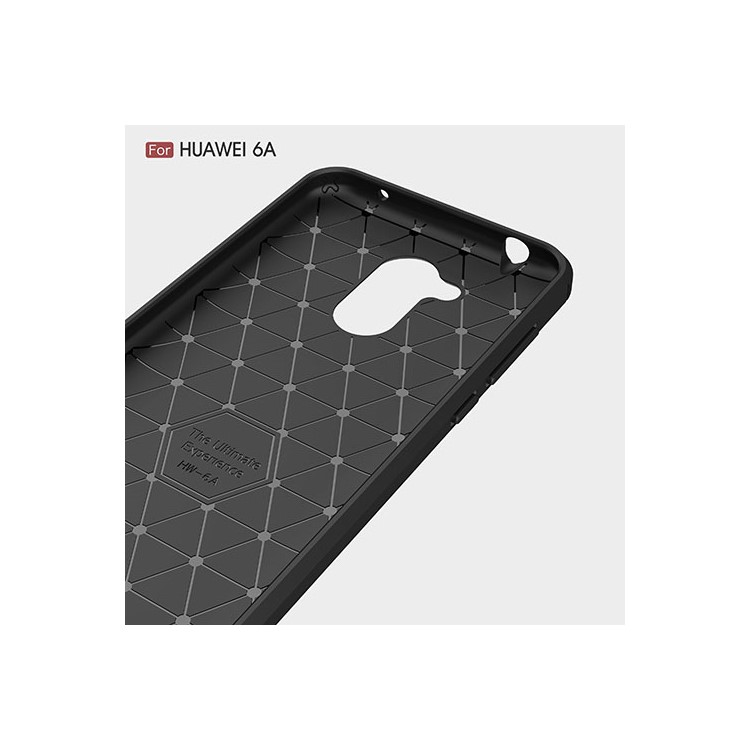 Carbon Fiber Texture Brushed TPU Back Case for Huawei Honor 6A - Black-5
