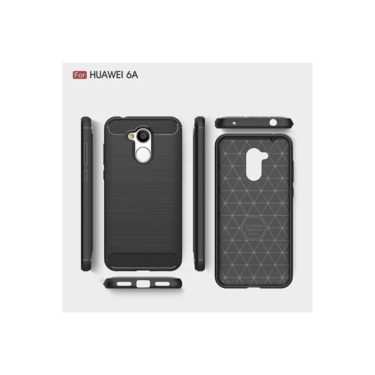 Carbon Fiber Texture Brushed TPU Back Case for Huawei Honor 6A - Black-9