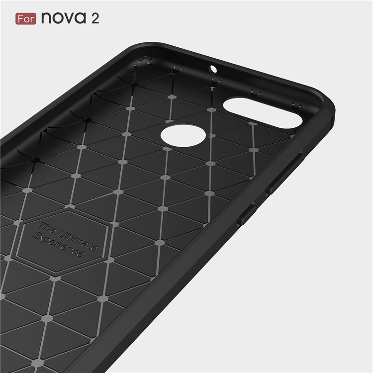 For Huawei nova 2 Carbon Fiber Texture Brushed TPU Back Case - Black-5