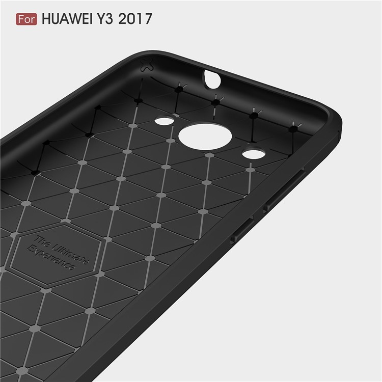 AMORUS Carbon Fiber Texture Brushed TPU Mobile Phone Cover for Huawei Y3 (2017) - Black-5