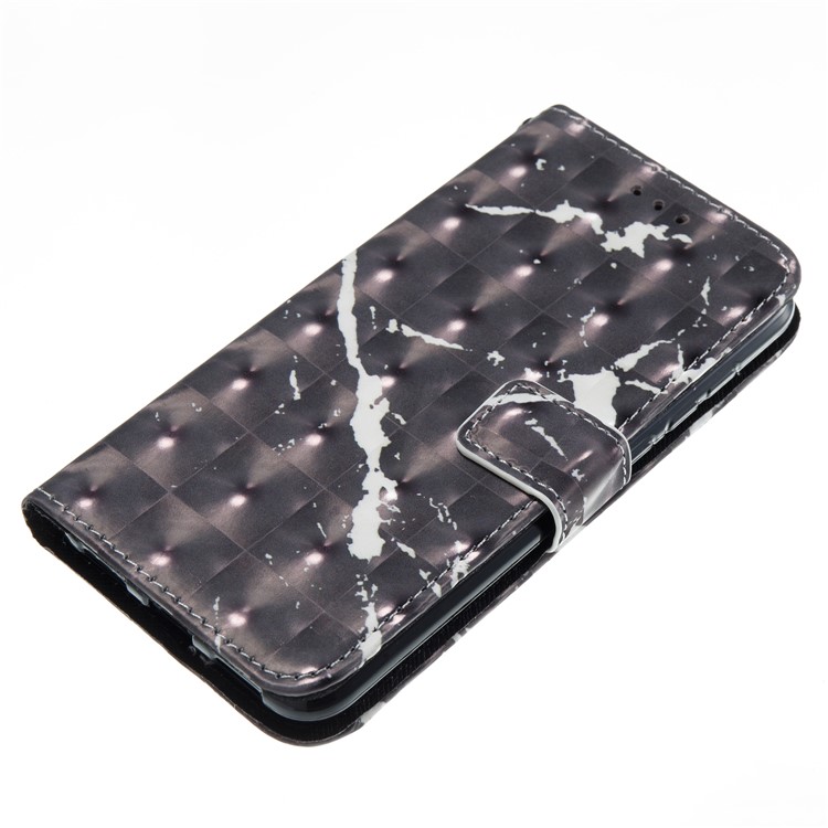 Marble Pattern Wallet Stand Leather Phone Case for Huawei P8 Lite (2017) / Honor 8 Lite - Black-4